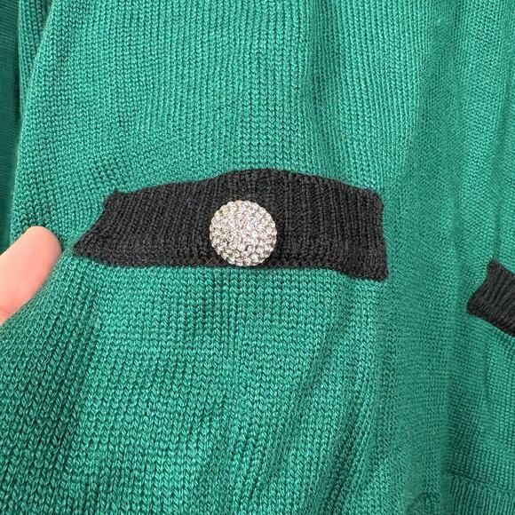 Karl Lagerfeld Medium Layered Look Sweater Veridian Green Long Sleeves - Picture 6 of 10